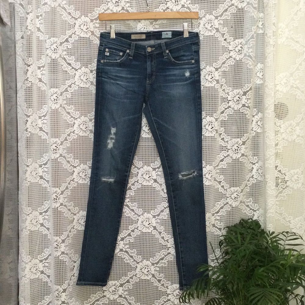 Adriano Goldschmied Women’s The Legging Ankle Super Skinny Distressed Jean SZ 26
